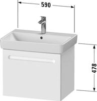 Wastafelkast Duravit No.1 Met. 1 Lade 59x42.6x47.8 cm Met Geïntegreerde greep Mat Wit Duravit - thumbnail