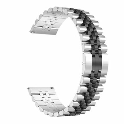 Stalen band - Zilver / zwart - Garmin Vivoactive 6 / Vivoactive 5 / Vivoactive 3