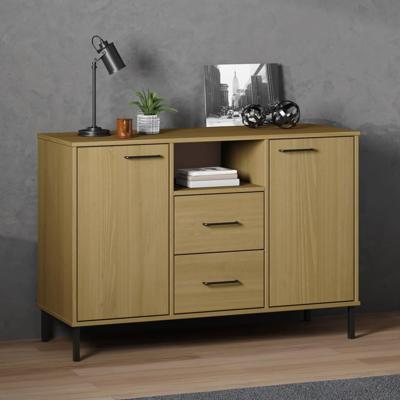 Dressoir met metalen poten OSLO 113x40x77 cm grenenhout bruin Dressoir met metalen poten OSLO 113x40x77 cm grenenhout bruin
