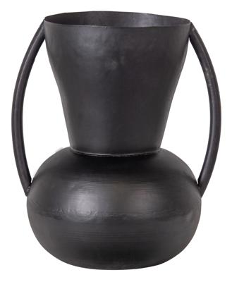 WOOOD vaas siep metaal zwart 43 cm | 2 stuks