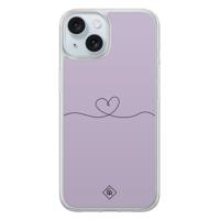 iPhone 13 hybride hoesje - Hart lila - thumbnail