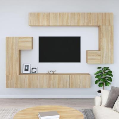 Tv-wandmeubel bewerkt hout sonoma eikenkleurig