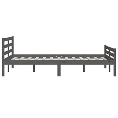 Bedframe massief hout grijs 120x200 cm