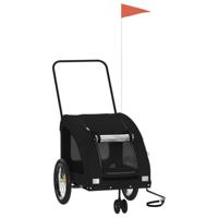 Hondenfietstrailer oxford stof en ijzer zwart - thumbnail