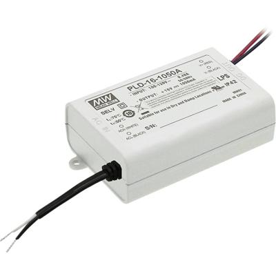 MEAN WELL PLD-16-1050B LED-driver Constante stroomsterkte 16 W 1.05 A 12 - 16 V/DC Niet dimbaar 1 stuk(s)