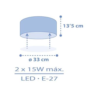 Dalber Kinder plafondlampColor Light Ø 33cm - blauw - 42006T