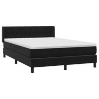 Boxspring met matras fluweel zwart 140x210 cm - thumbnail