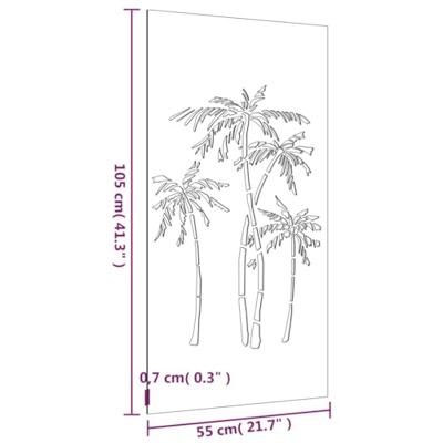 VidaXL Wanddecoratie tuin palmboomontwerp 105x55 cm cortenstaal VidaXL Wanddecoratie tuin palmboomontwerp 105x55 cm cortenstaal