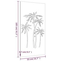 Wanddecoratie tuin palmboomontwerp 105x55 cm cortenstaal - thumbnail