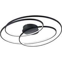 LED Plafondlamp - Trion Gilo - 50W - Warm Wit 3000K - Dimbaar - Rond - Mat Zwart - Aluminium - thumbnail