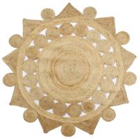 vidaXL Vloerkleed handgemaakt 90 cm gevlochten jute - thumbnail