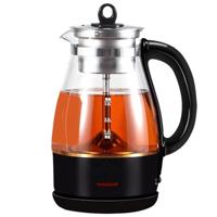 Fully Automatic Small Capacity Glass Electric Steam Teapot Black Tea Boiled Teapot (Black) - thumbnail