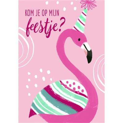 Wenskaart Hallmark uitnodiging flamingo pak à 5 stuks
