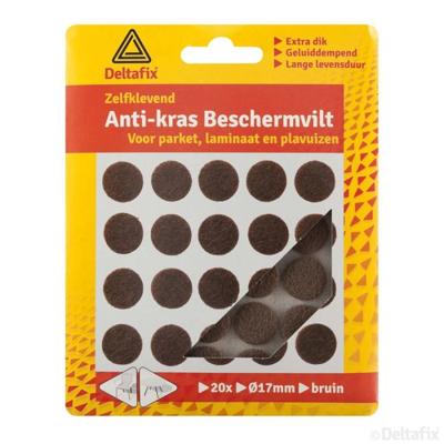 Anti-krasvilt rond 17mm bruin 20st Deltafix - Deltafix Anti-krasvilt rond 17mm bruin 20st Deltafix - Deltafix