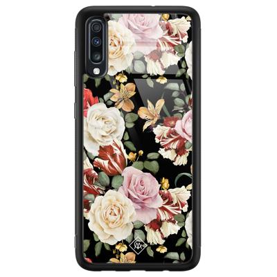 Samsung Galaxy A50 glazen hardcase - Flowerpower Samsung Galaxy A50 glazen hardcase - Flowerpower