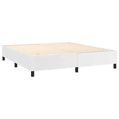 Boxspring met matras kunstleer wit 180x200 cm