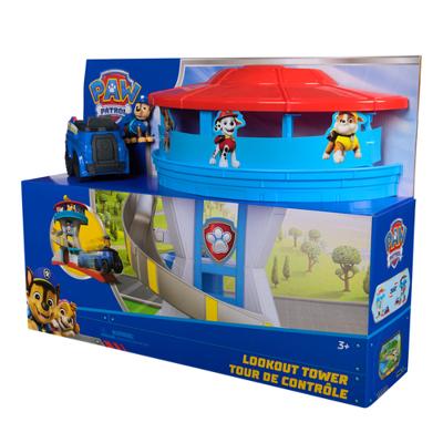 PAW Patrol speelfigurenset uitkijktoren met 2 Chase-figuren en auto