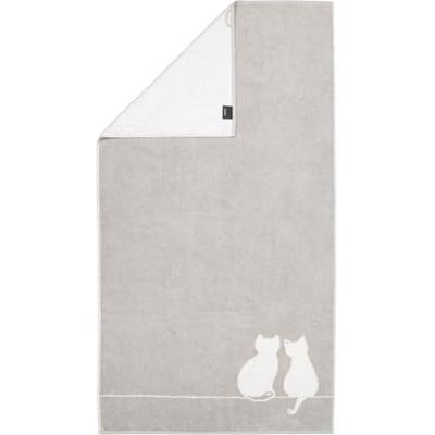 Cawö Cawö Cute Cats 6263 Badlaken 80x150 platin/wit