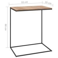 Bijzettafel 55x35x66 cm bewerkt hout zwart - thumbnail