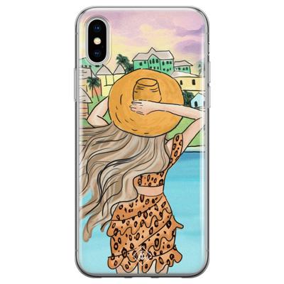 iPhone X/XS siliconen hoesje - Sunset girl