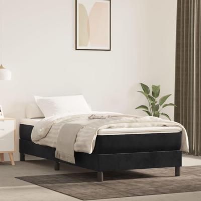 Boxspring bed fluweel zwart 90x200 cm