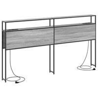 Opberghoofdbord met plank Grijs sonoma 200 cm Bewerkt hout - thumbnail