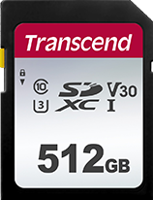 Transcend Premium 300S SDXC-kaart 512 GB Class 10, UHS-I, UHS-Class 3, v30 Video Speed Class - thumbnail