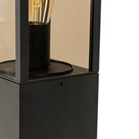 QAZQA Staande buitenlamp zwart met smoke 80 cm IP44 - Charlois - thumbnail