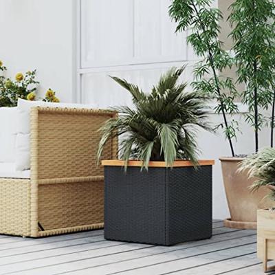 VidaXL Plantenbak 40x40x40 cm poly rattan zwart VidaXL Plantenbak 40x40x40 cm poly rattan zwart