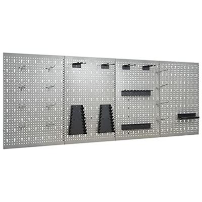 VidaXL Gaatjespaneel wandgemonteerd 4 st 40x58 cm staal