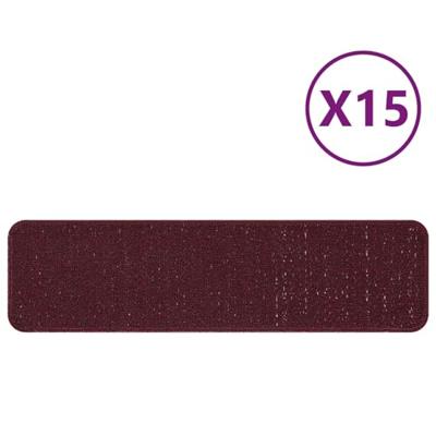 VidaXL Antislip trapmatten 15 pcs bordeauxrood 75 x 20 cm pp