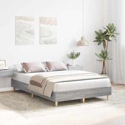 Bedframe zonder matras 140x190 cm spaanplaat grijs sonoma