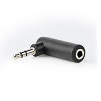 Stereo-Audioadapter - 3,5 mm Male - 3,5 mm Female - Vernikkeld - 90° Gehoekt - Metaal - Zwart - 10 Stuks - Polybag - thumbnail