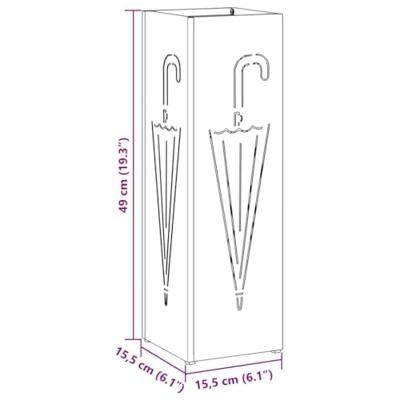 VidaXL Paraplu standaard antraciet 15,5 x 15,5 x 49 cm metaal VidaXL Paraplu standaard antraciet 15,5 x 15,5 x 49 cm metaal
