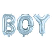 Set baby blauwe folie ballonnen &apos;Boy&apos; - thumbnail