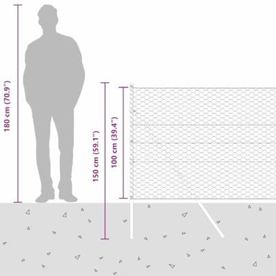 VidaXL Afrasteringspaal groen 10 x 1 m (50 mm gaas) staal en pvc