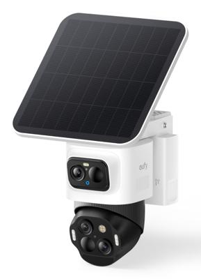 eufy Security eufyCam S4, draadloze solar beveiligingscamera buiten, triple lens Bullet-PTZ, 4K UHD, 360° pan & tilt, auto-tracking, 8× hybride zoom, kleurennachtzicht, compatibel met HomeBase S380