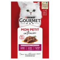 Gourmet Mon Petit Intense met rund, kalf, lam natvoer kat 8 x (6 x 50 g) - thumbnail
