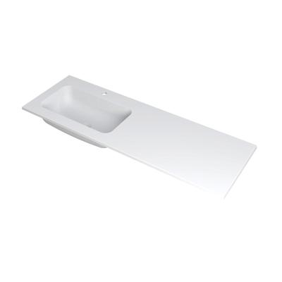 INK Faktor Wastafel Polystone Links met 1 Kraangat - 1400x450x15 mm - Mat Wit