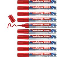 Whiteboardmarker edding 250 rond 1.5-3mm rood | 10 stuks - thumbnail