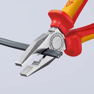 Knipex Kombi-tang verchroomd geïsoleerd met meer-componentengrepen, VDE-getest 200 mm - 0306200 - thumbnail