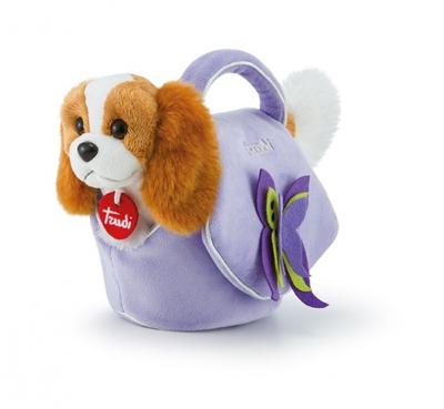 Trudi doggy in lilac bag with butterflies: 11x18x26 cm (xs-29717)