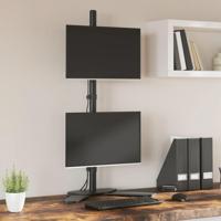 VidaXL Monitorstandaard dubbel vesa 75/100 mm staal zwart - thumbnail