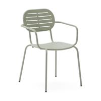 Kave Home Brai tuinstoel met arm gegalvaniseerd Turquoise - thumbnail