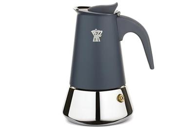 Italiaans koffiezetapparaat - PEZZETTI - STEELEXPRESS - Roestvrij staal - 4 kopjes - Geschikt voor alle kookplaten inclusief inductie - Zilver/Blauw