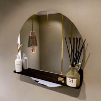 MONDIAZ SPOT spiegel rond 70cm met Spiegelplanchet kleur Urban. - thumbnail