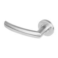 Gatdeel links 1278 Blok op rond rozet staal met 7mm nok RVS - thumbnail