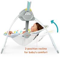 BRIGHT STARTS Playful Paradise draagbare babyschommel, compact en automatisch met muziek, vanaf de geboorte - thumbnail