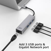Usb-c hub 3.0 3x usb-a gigabit ethernet - thumbnail