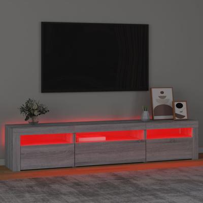 Tv-meubel met LED-verlichting 195x35x40 cm grijs sonoma eiken
